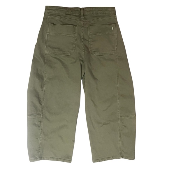 Pilcro Women’s 28 Barrel Pants Olive The Kenna Mid Rise Heritage Wide Leg Green - Picture 3 of 10